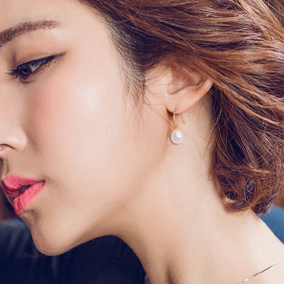 Boucle d'Oreille Or Jaune Perle de Culture