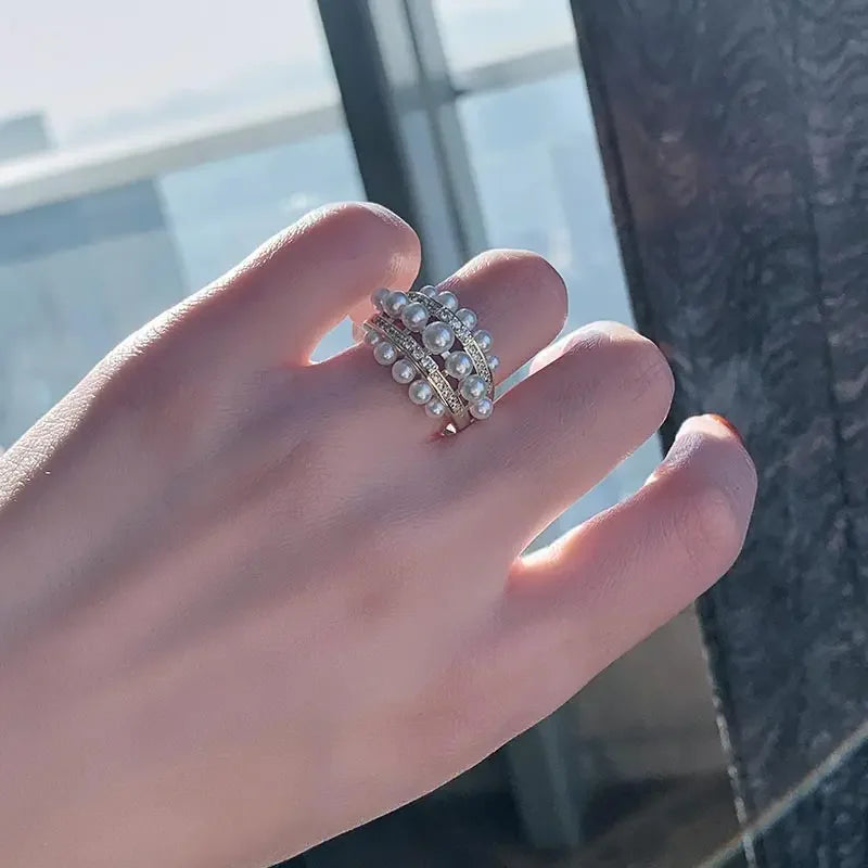 Bague Perle 3 Rangs