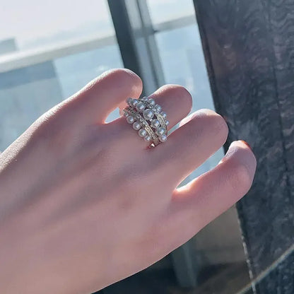 Bague Perle 3 Rangs