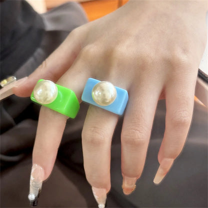 Bague Perle Resine