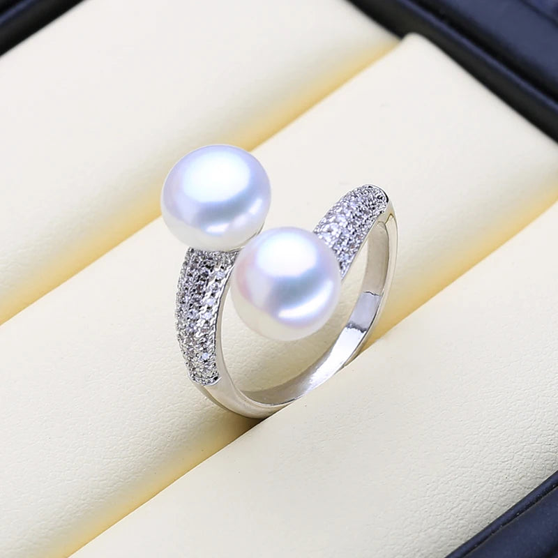 Bague 2 Perles de Culture