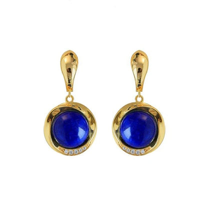 Boucle d'Oreille Perle Bleu Marine