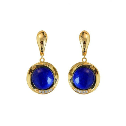 Boucle d'Oreille Perle Bleu Marine