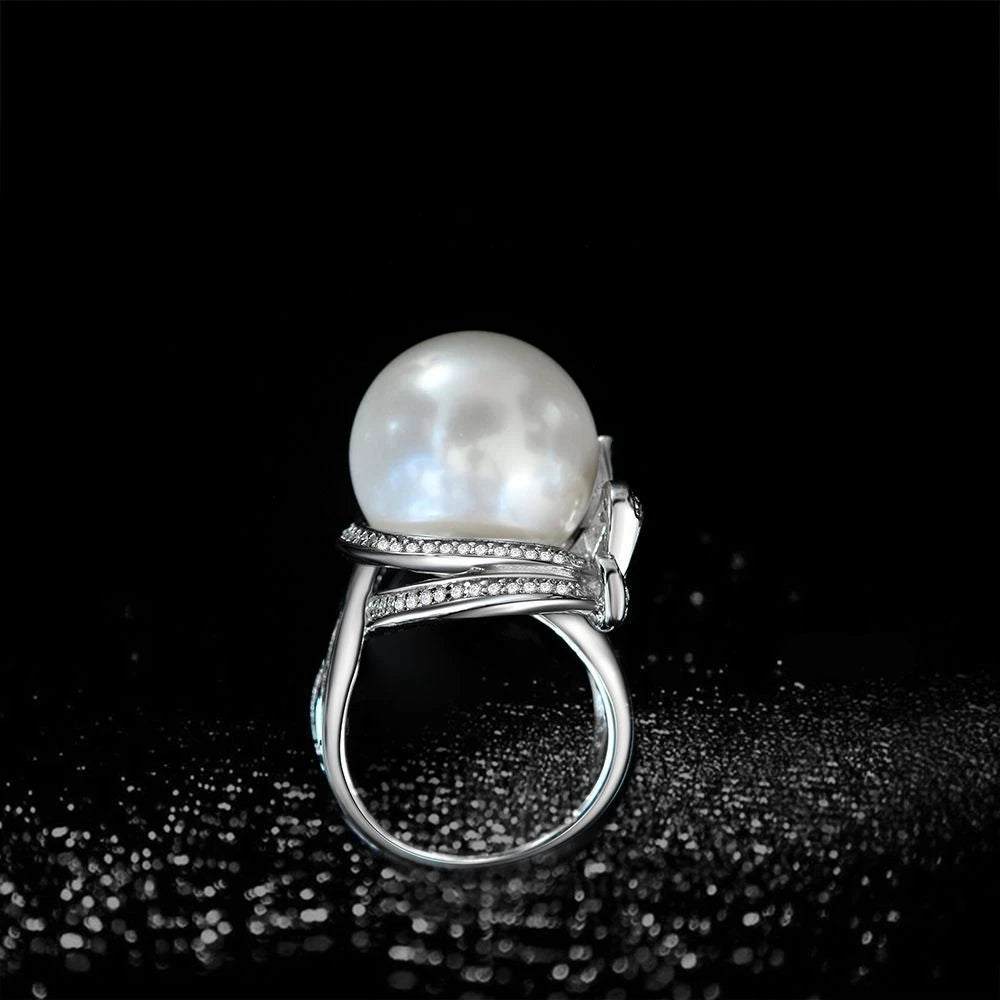 pas fait bague argent et perle