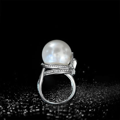 pas fait bague argent et perle