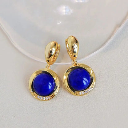 Boucle d'Oreille Perle Bleu Marine