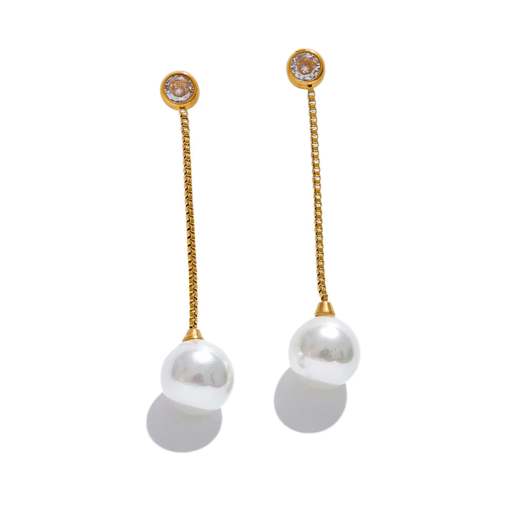 Boucle d'Oreille Perle Pendante