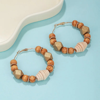 Boucle D'oreille Perle Bois