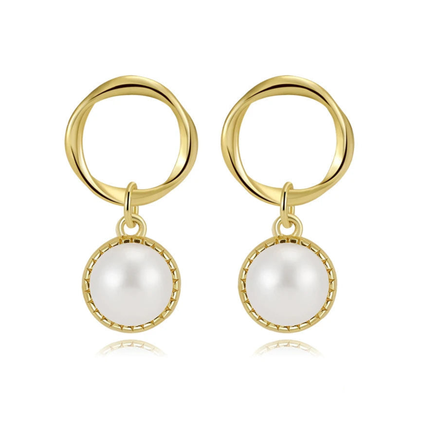 Boucle d'Oreille Ronde Perle