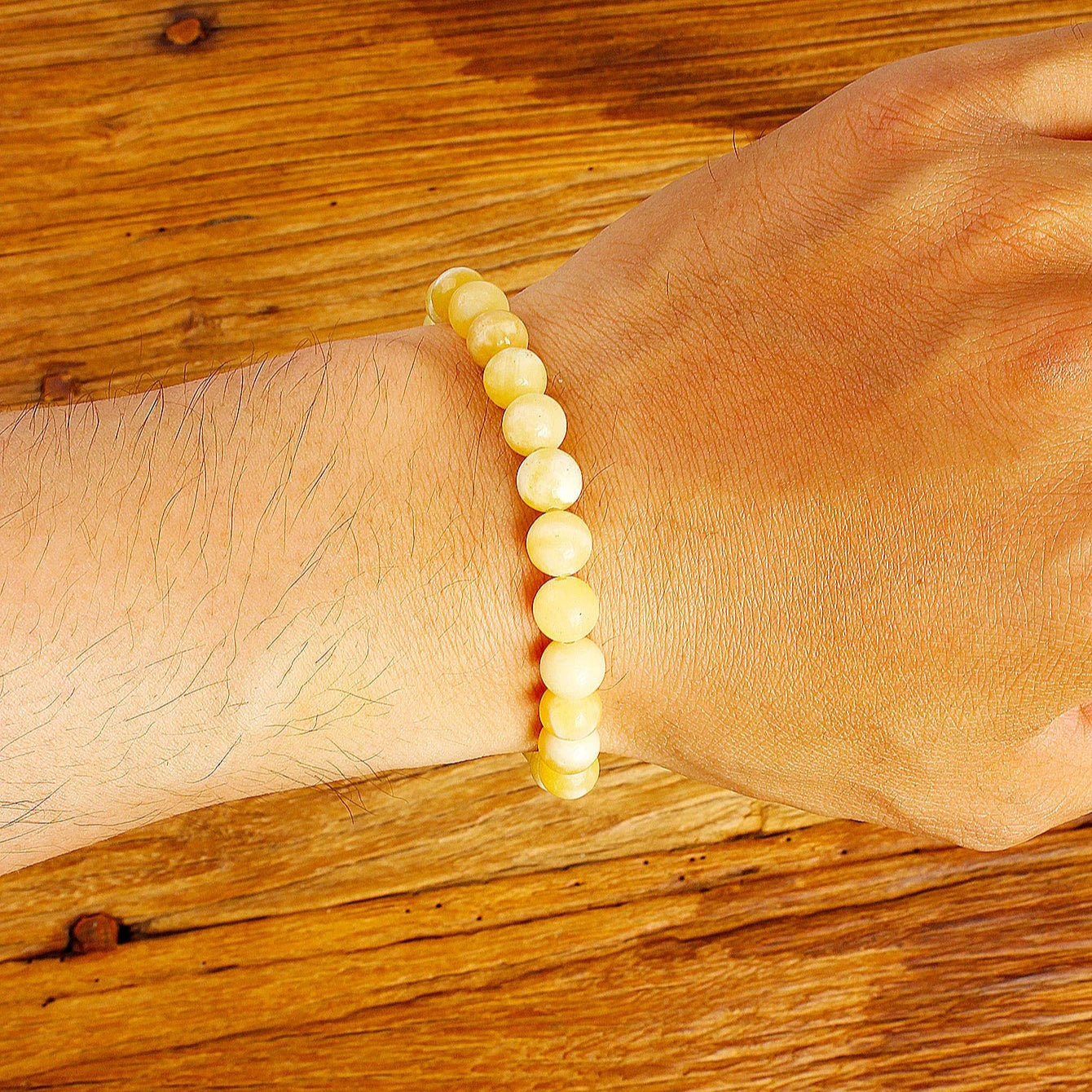 bracelet perle jaune