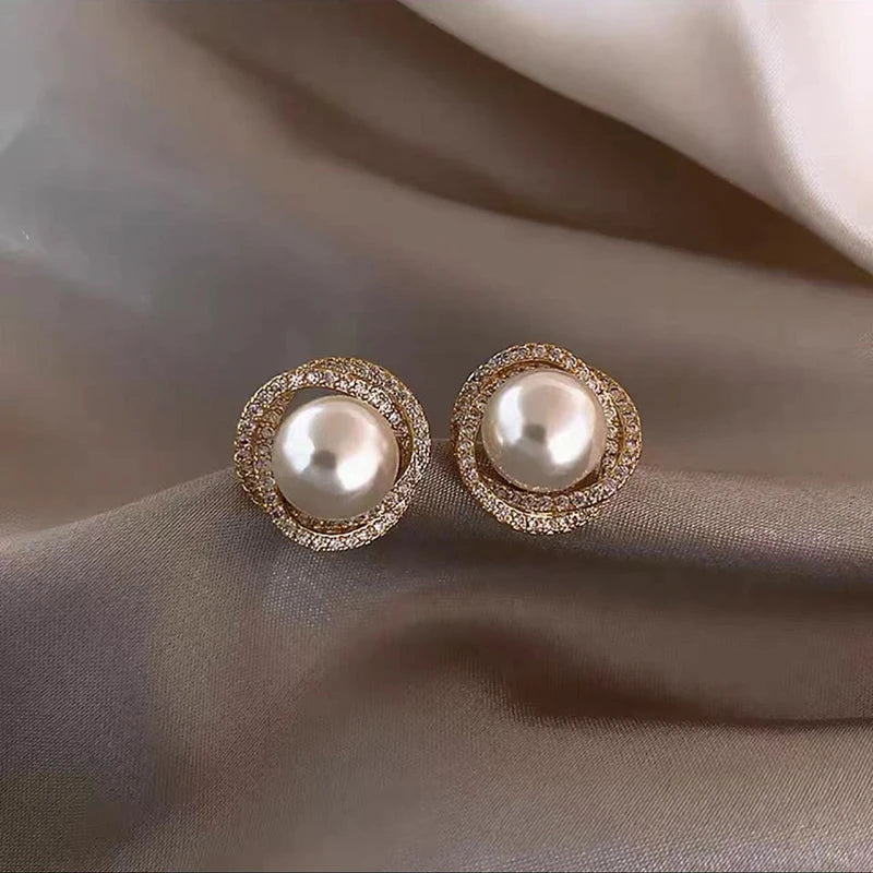 Boucle d'Oreille Perle Grise