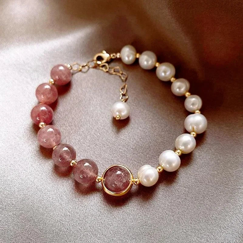 Bracelet Perle de Culture Rose