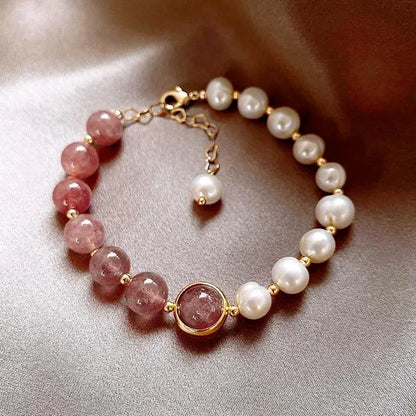 Bracelet Perle de Culture Rose