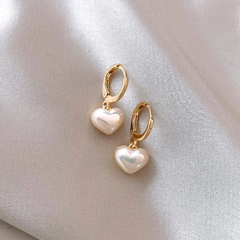Boucle d'Oreille Coeur Perle