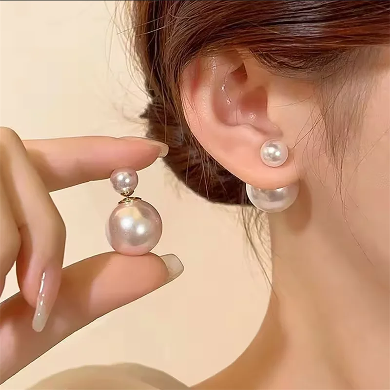 Boucle d'Oreille Perle Double Face