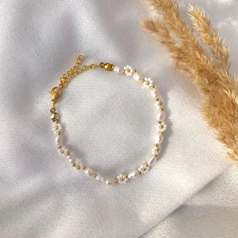 Bracelet Fleurs Perles