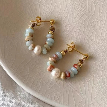 Boucle d'Oreille Perle Colorée