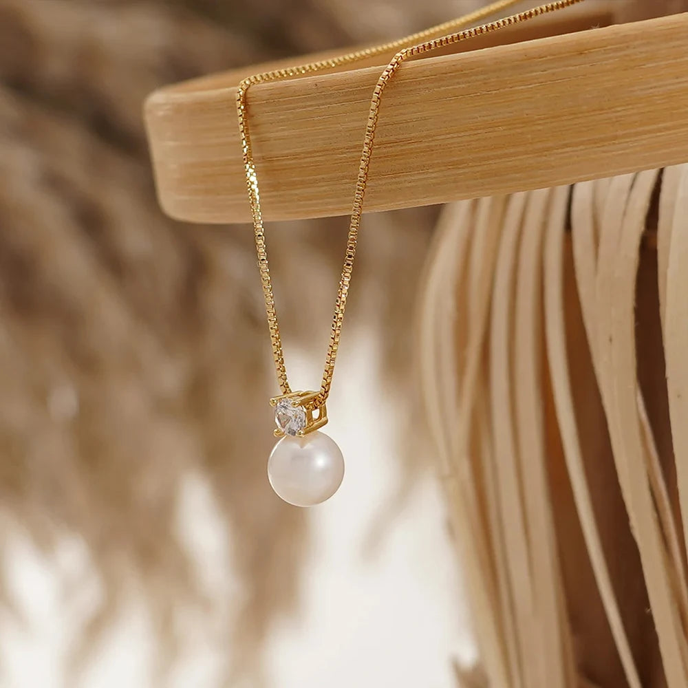 Collier Perle Acier Inoxydable