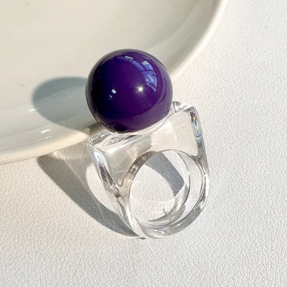 Bague Transparente avec Perle