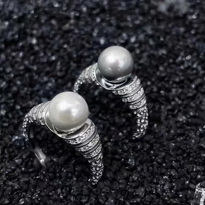 Bague Perle Grise