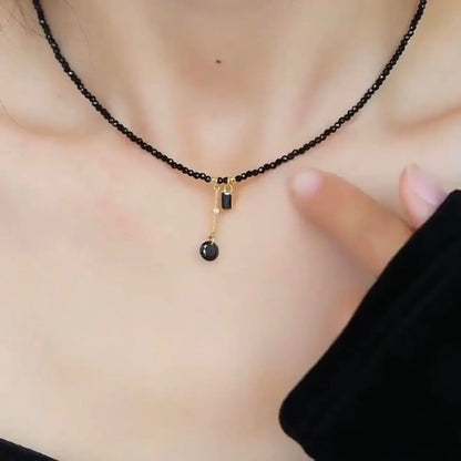 Collier en Perles Cristal Noir