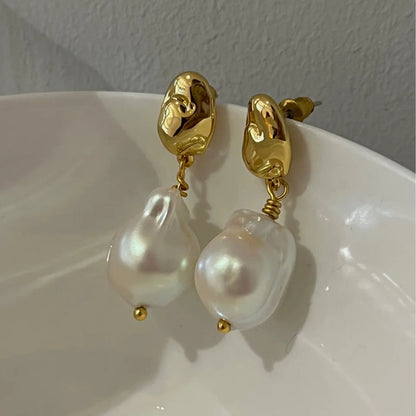 Boucle d'Oreille Perle Baroque