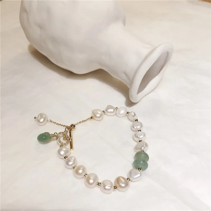 Bracelet Perle Plate Femme