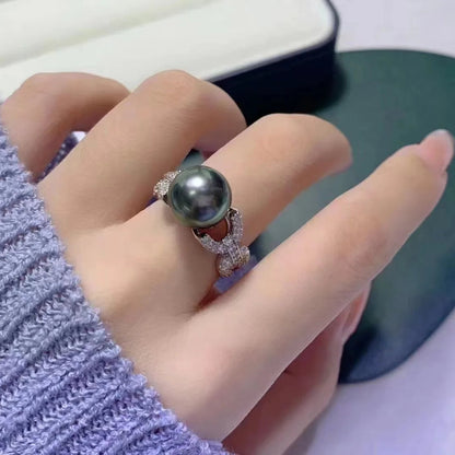 Bague Argent et Perle de Tahiti