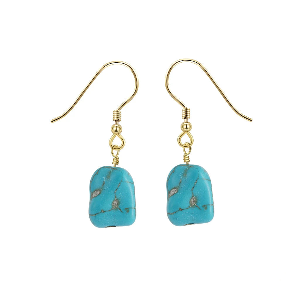 Boucle d'Oreille Perle Bleu