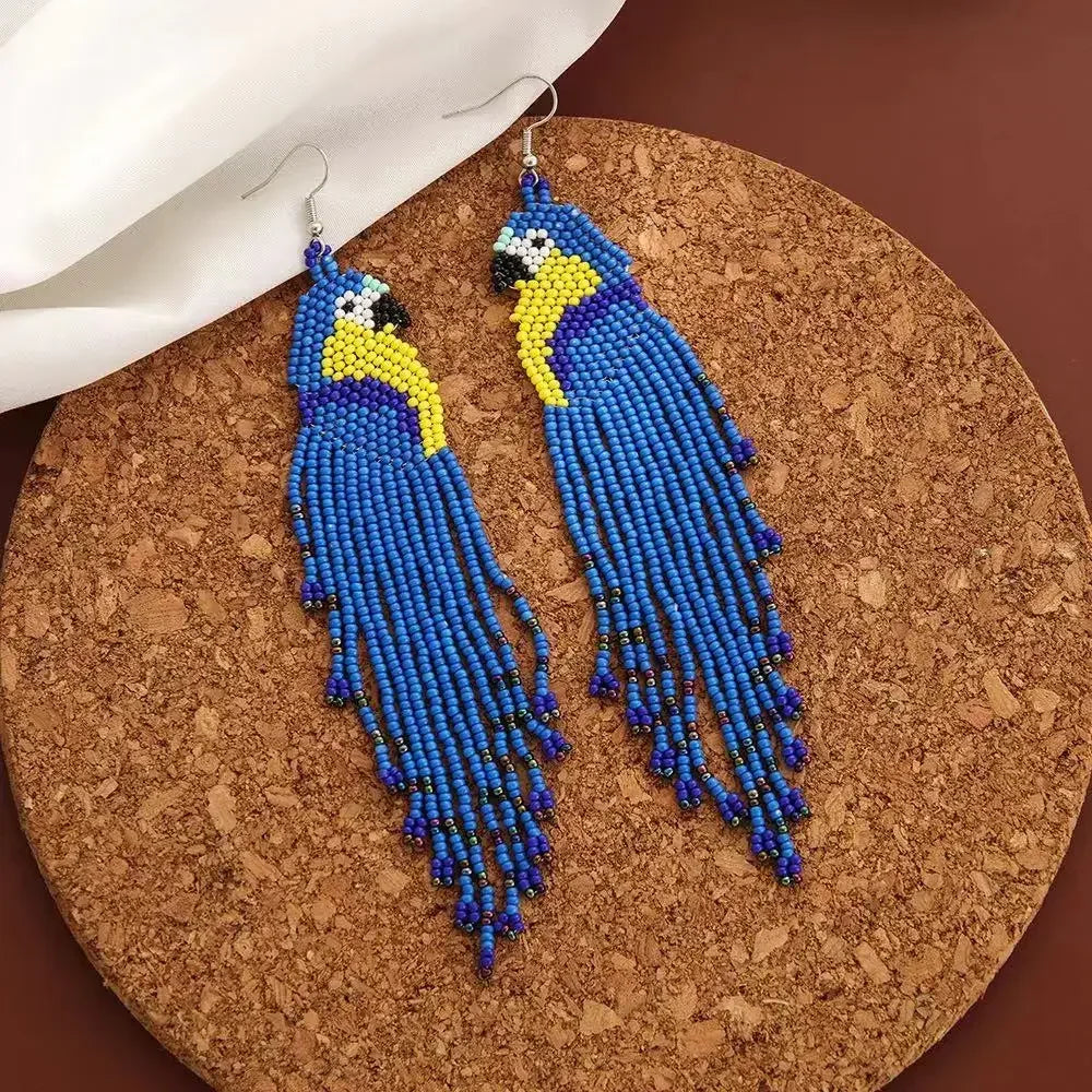 Boucles d'Oreilles Perroquet Perles