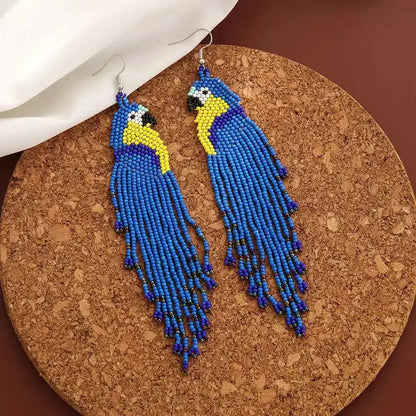 Boucles d'Oreilles Perroquet Perles