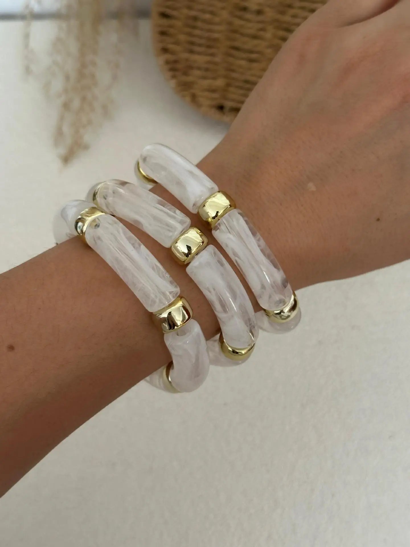 Bracelet Perle Tube Incurvé