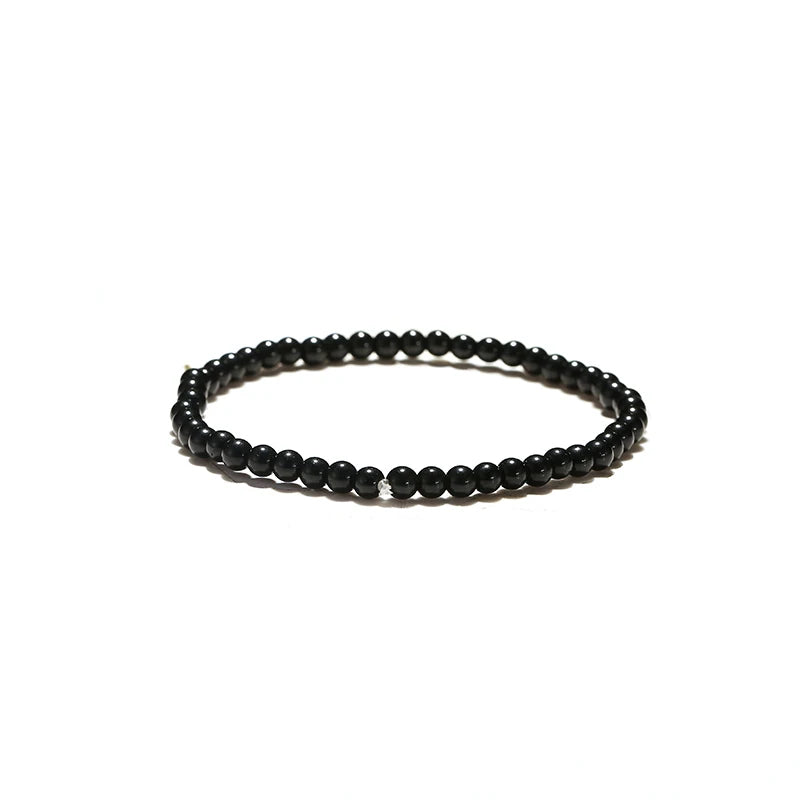 bracelet perle obsidienne