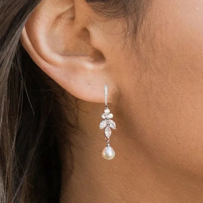 Boucles d'Oreilles Perles Pendantes Fantaisie
