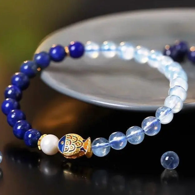 Bracelet Perle Aigue Marine