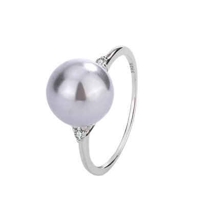 Bague Perle de Culture Grise