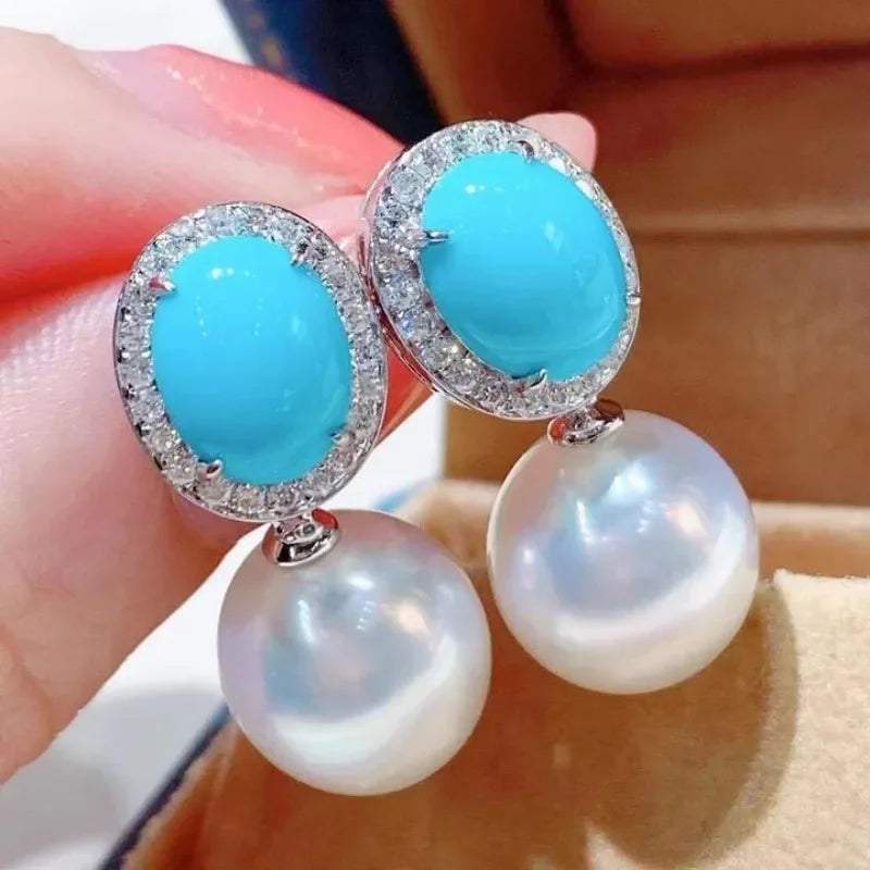 Boucle d'Oreille Perle Turquoise