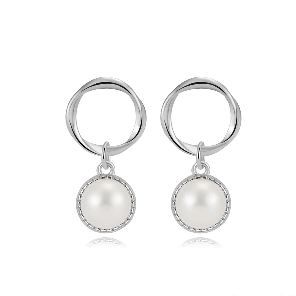 Boucle d'Oreille Ronde Perle
