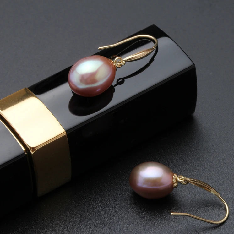 Boucle d'Oreille Or Jaune Perle de Culture