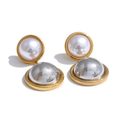 Boucle d'Oreille Perle Dorée