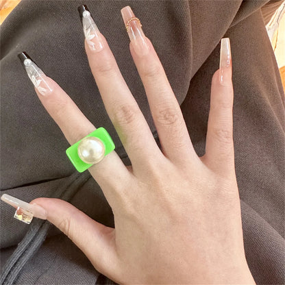 Bague Perle Resine