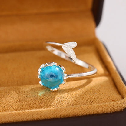 Bague avec Perle Bleu