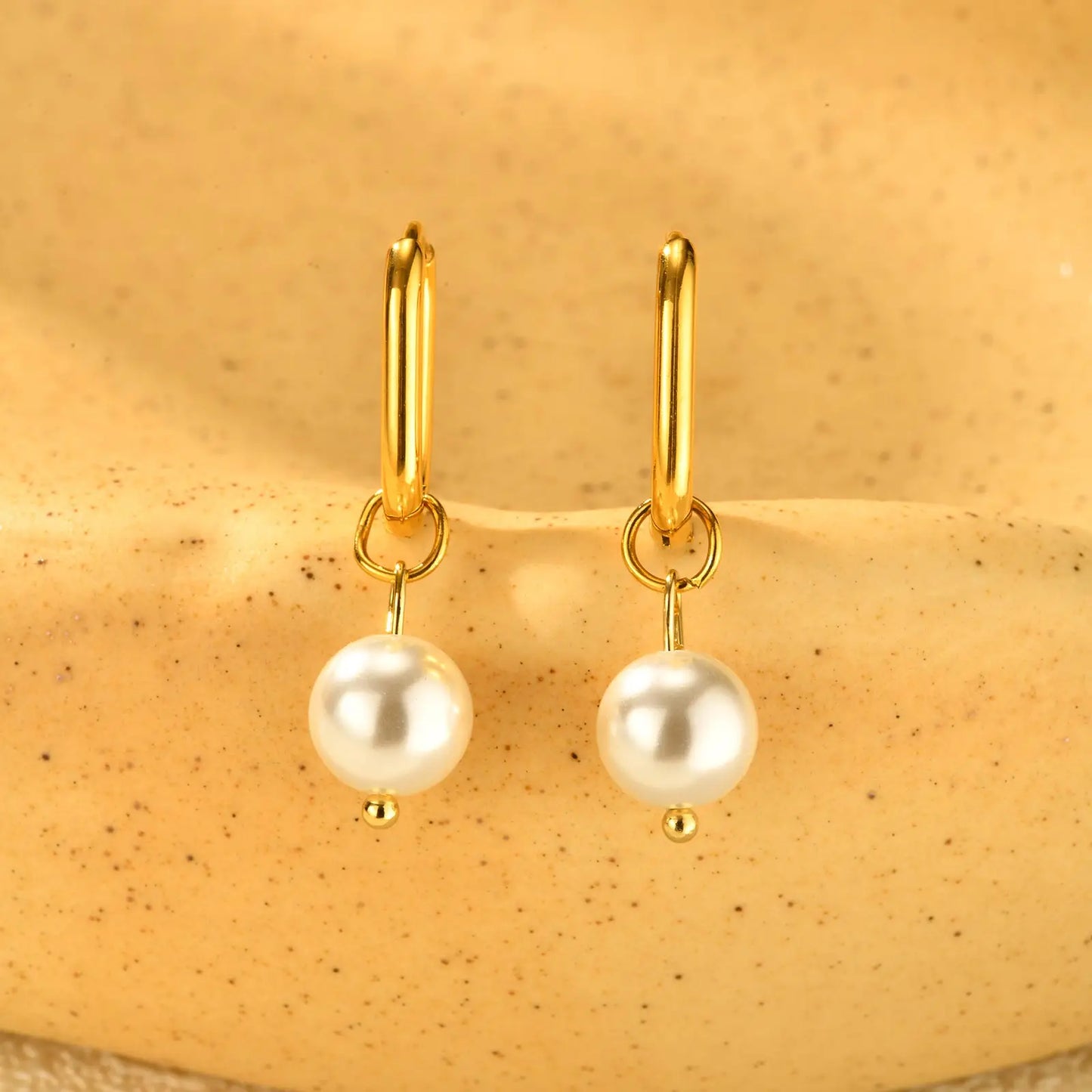 Boucle d'Oreille Perle Plaqué Or