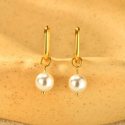 Boucle d'Oreille Perle Plaqué Or