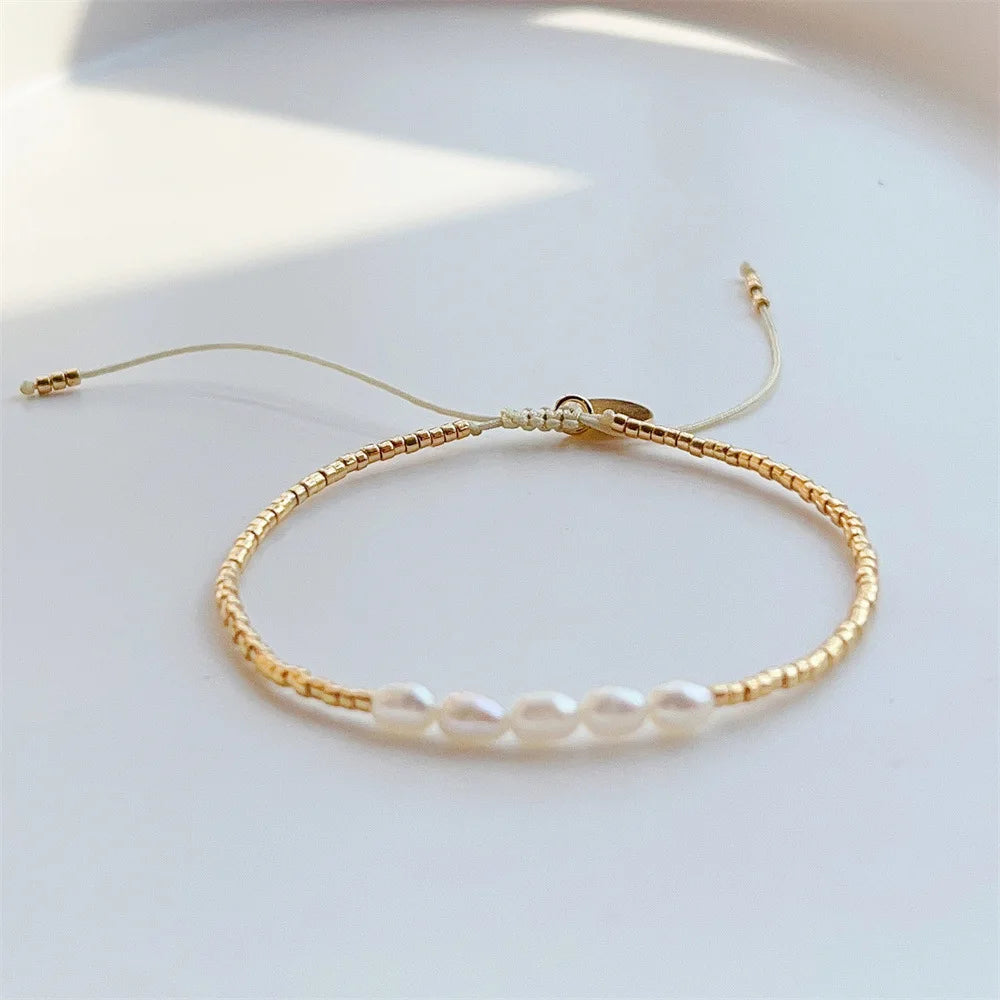 Bracelet Cordon Avec Perle De Culture