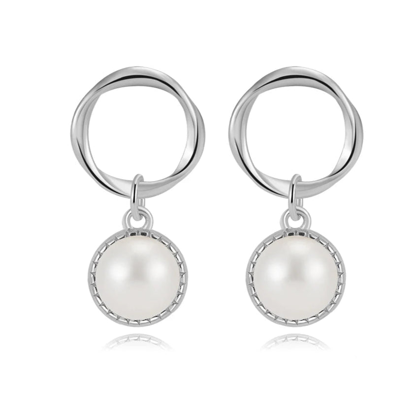 Boucle d'Oreille Ronde Perle