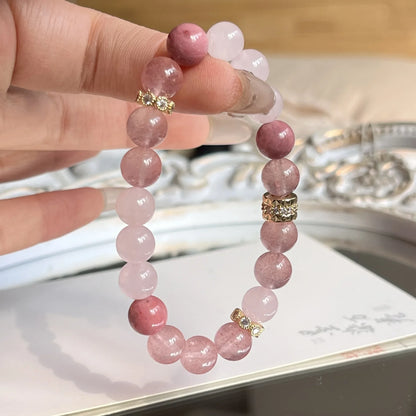 Bracelet Perle Quartz Rose