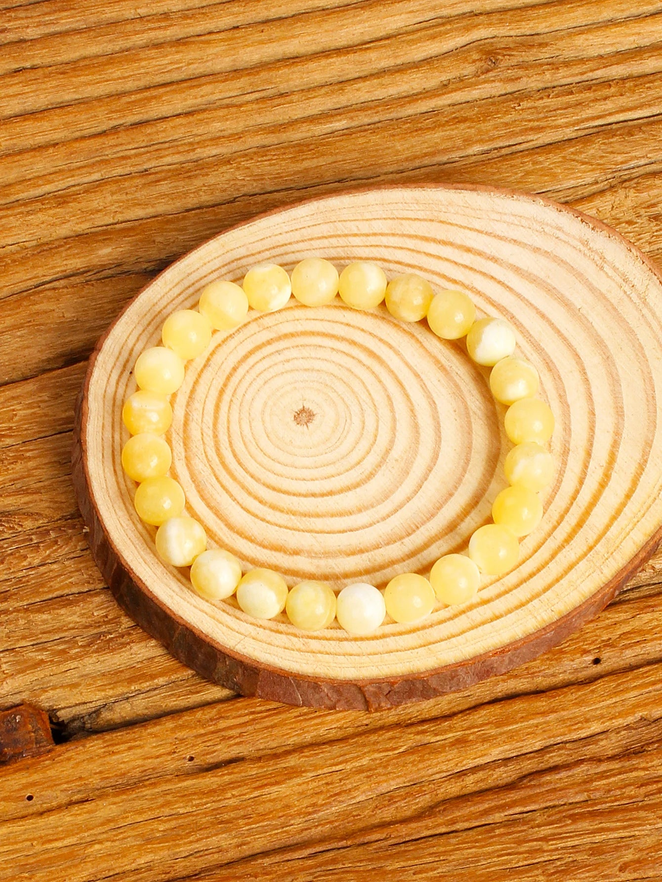 bracelet perle jaune