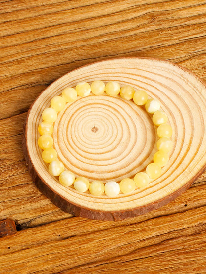 bracelet perle jaune