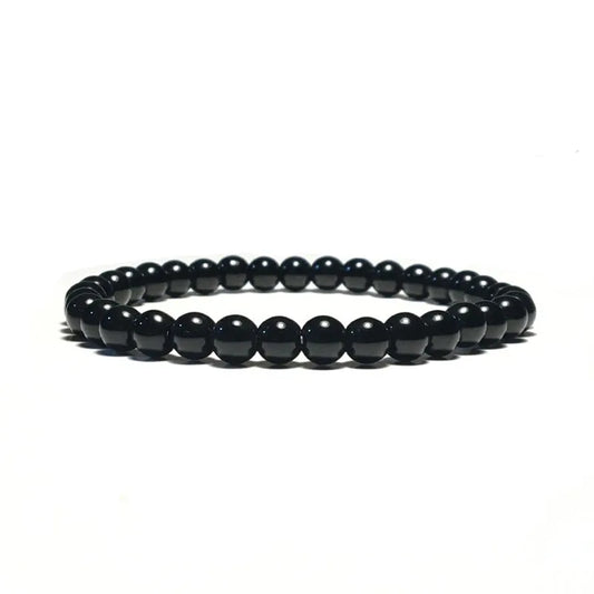 bracelet perle obsidienne